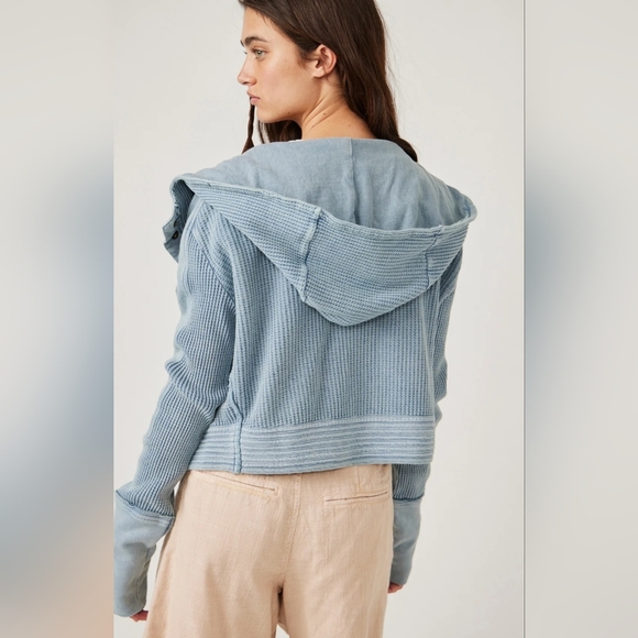 Free People Blue Mason Hoodie | Fall Hoodie | Size Medium - Picture 2 of 9